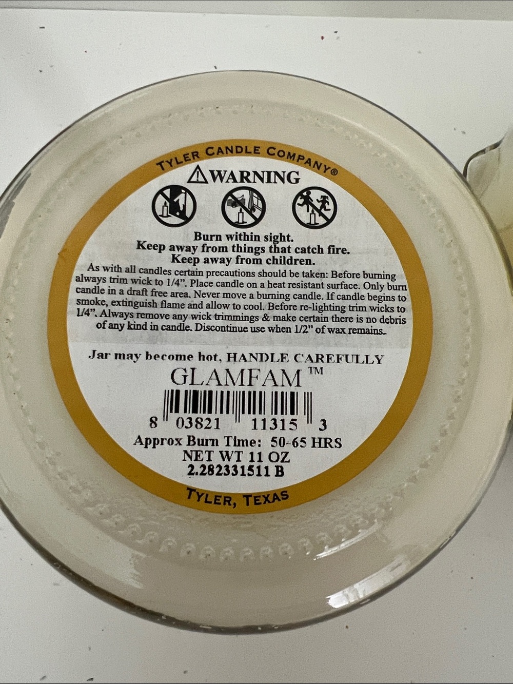 Tyler Candle Company Scented Candles(2) - NWT DIVA & GLAMFAM Scents 11oz - Picture 5 of 7